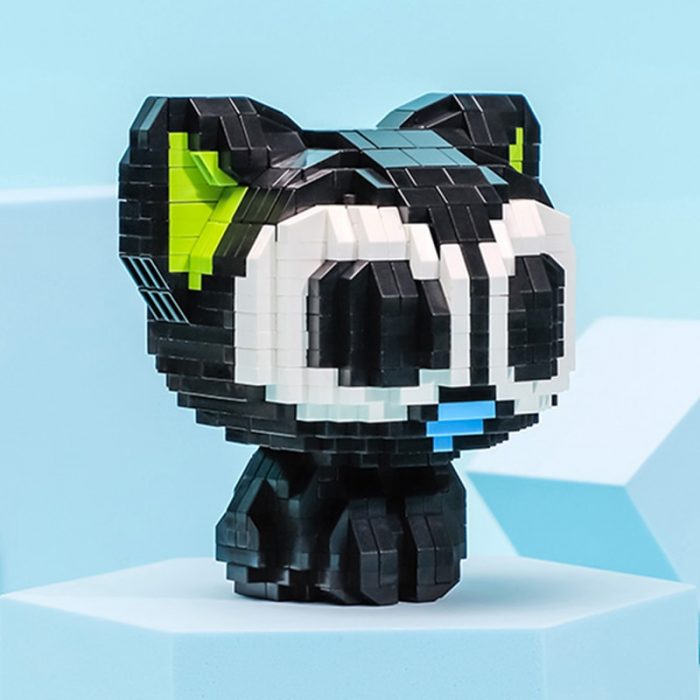 Balody 18315 Big Eyes Black Cat Cute Cartoon Animal Monster Pet Mini Diamond Blocks Bricks Building 4 - LOZ Blocks Store