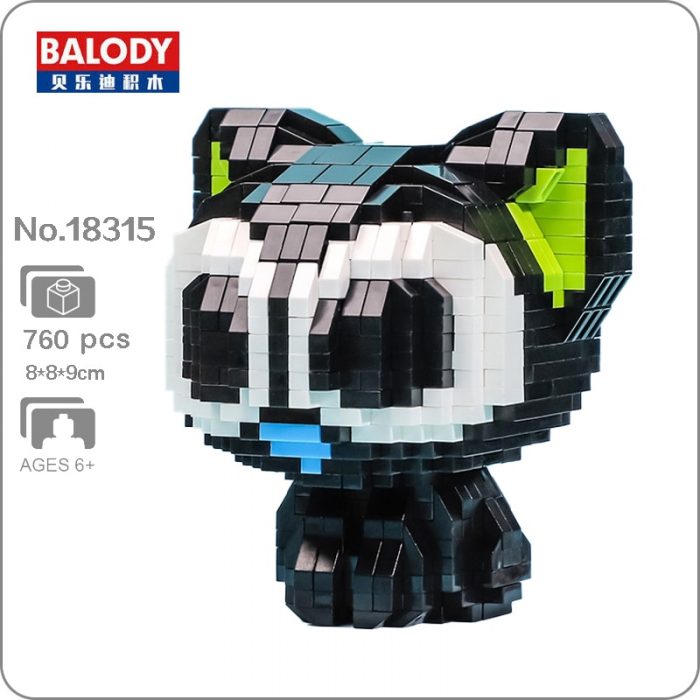 Balody 18315 Big Eyes Black Cat Cute Cartoon Animal Monster Pet Mini Diamond Blocks Bricks Building - LOZ Blocks Store