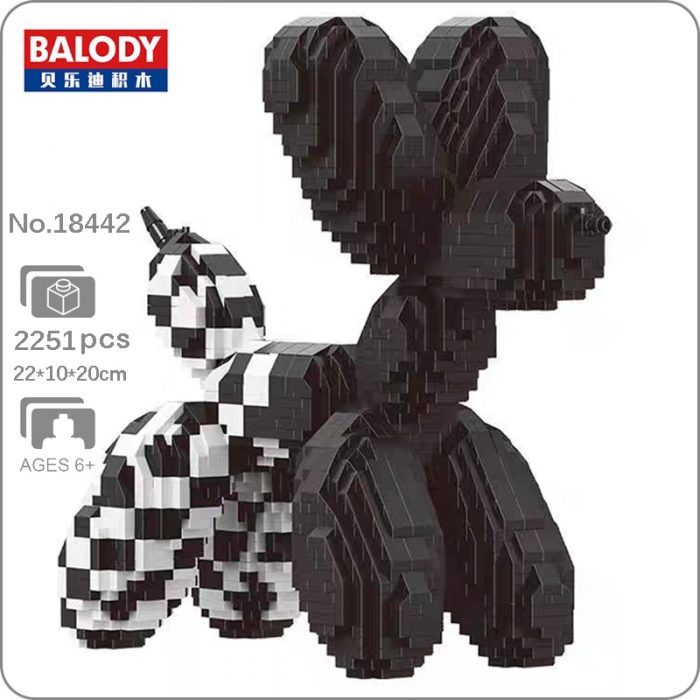 Balody 18442 Animal World Black Balloon Dog Puppy Mosaic Pet 3D Mini Diamond Blocks Bricks Building - LOZ Blocks Store