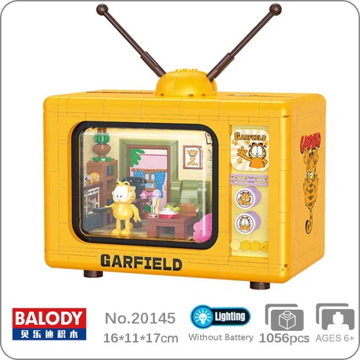 Balody 20145 Retro Television Cat Living Room Antenna TV Pet LED Light Mini Blocks Bricks Building - LOZ Blocks Store