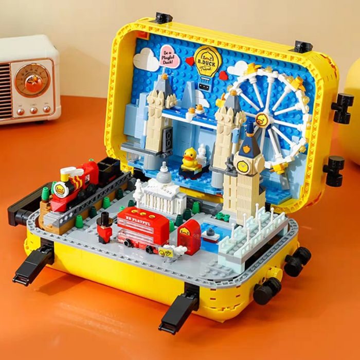 Balody 21061 Duck Travel Suitcase London Eye Big Ben Tower Bridge Train DIY Mini Blocks Bricks 1 - LOZ Blocks Store