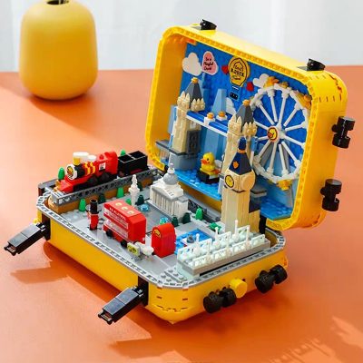 Balody 21061 Duck Travel Suitcase London Eye Big Ben Tower Bridge Train DIY Mini Blocks Bricks 4 - LOZ Blocks Store