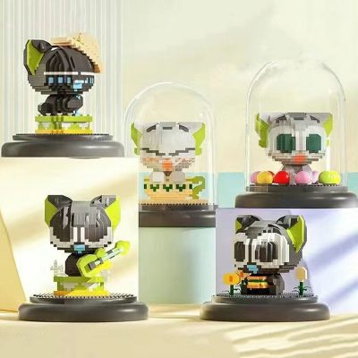 Balody Animal Cat Singer Guitar Hamburger Candy Teacup Pet Display Case Mini Diamond Blocks Bricks Building 2 - LOZ Blocks Store