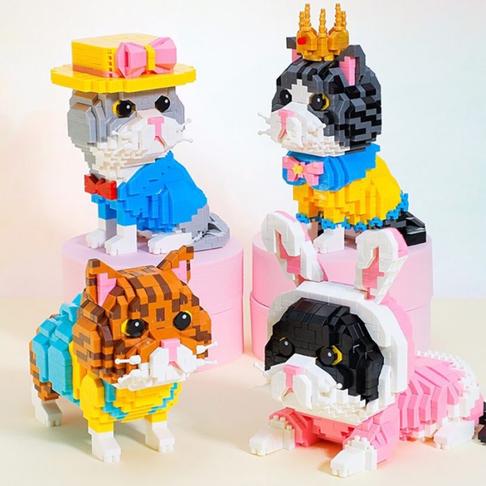 Balody Animal World Persian Cat Kitten Crown King Rabbit Overalls Hat Pet 3D Mini Diamond Blocks 1 - LOZ Blocks Store