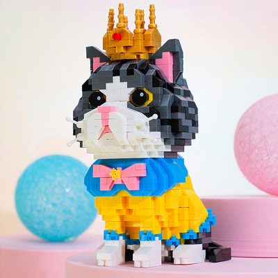 Balody Animal World Persian Cat Kitten Crown King Rabbit Overalls Hat Pet 3D Mini Diamond Blocks 4 - LOZ Blocks Store