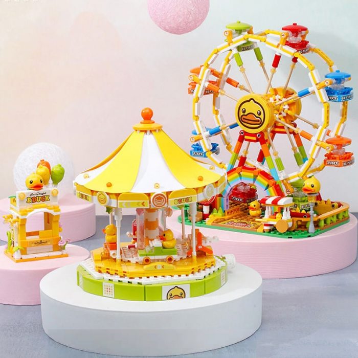 Balody Duck Amusement Park Merry go round Carousel Ferris Wheel Food Truck Pet Car Mini Blocks 1 - LOZ Blocks Store