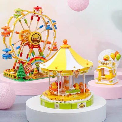 Balody Duck Amusement Park Merry go round Carousel Ferris Wheel Food Truck Pet Car Mini Blocks 2 - LOZ Blocks Store