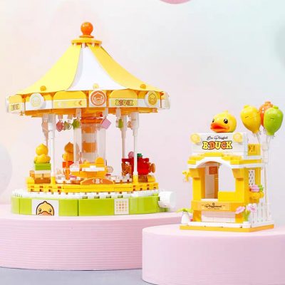 Balody Duck Amusement Park Merry go round Carousel Ferris Wheel Food Truck Pet Car Mini Blocks 3 - LOZ Blocks Store