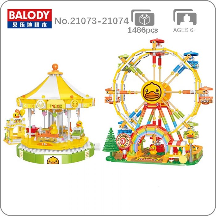 Balody Duck Amusement Park Merry go round Carousel Ferris Wheel Food Truck Pet Car Mini Blocks - LOZ Blocks Store