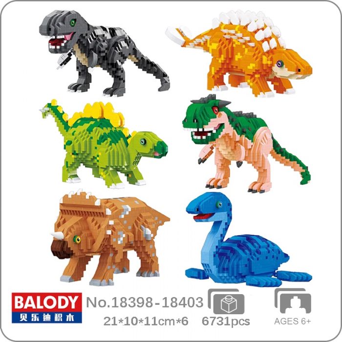 Balody Jurassic Period Dinosaur Tyrannosaurus Rex Stegosaurus Plesiosaur DIY Mini Diamond Blocks Bricks Building Toy Gift - LOZ Blocks Store