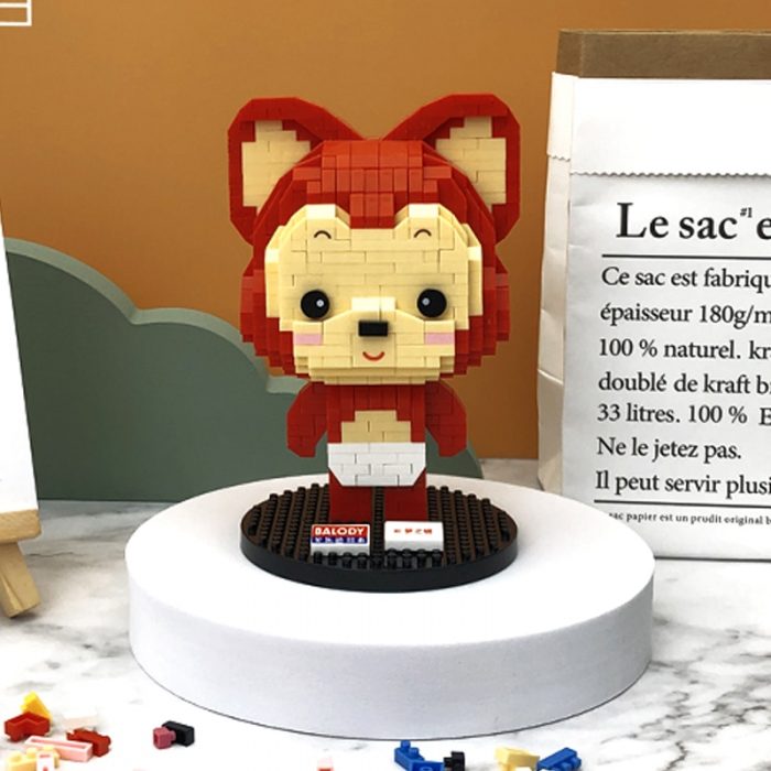 Balody Little Red Fox Lion Dance Princess Kimono Mr Animal Pet Mini Diamond Blocks Bricks Building 1 - LOZ Blocks Store