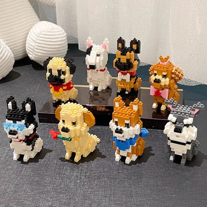 Balody Shiba Inu Bull Terrier Husky Labrador Wolfhound Poodle Schnauzer Dog Pet Mini Diamond Blocks Bricks 1 - LOZ Blocks Store