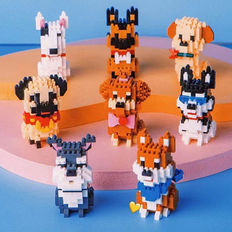 Diamond Block Building Dog, Diamond Blocks Bricks, Diamond Brick Dog