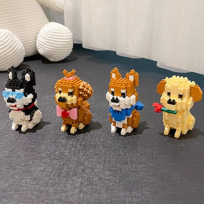 Balody Shiba Inu Bull Terrier Husky Labrador Wolfhound Poodle Schnauzer Dog Pet Mini Diamond Blocks Bricks 4 - LOZ Blocks Store