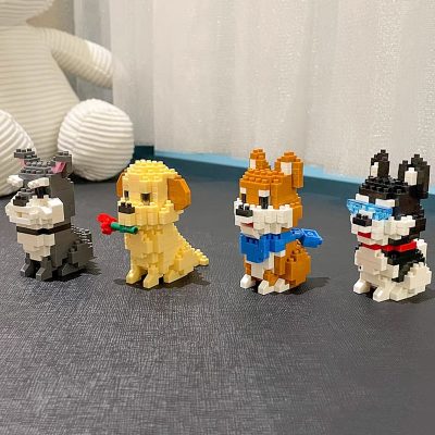 Balody Shiba Inu Bull Terrier Husky Labrador Wolfhound Poodle Schnauzer Dog Pet Mini Diamond Blocks Bricks 5 - LOZ Blocks Store