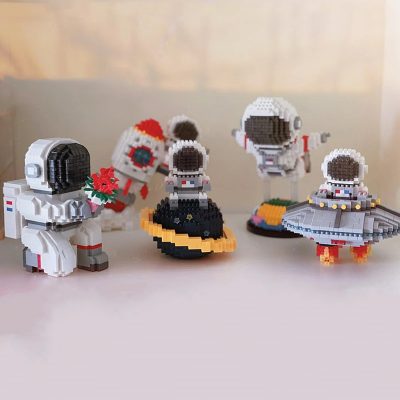 Balody Space Astronaut Spaceman UFO Flower Fly Rocket Earth Star Spacecraft Mini Diamond Blocks Bricks Building 3 - LOZ Blocks Store