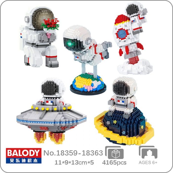 Balody Space Astronaut Spaceman UFO Flower Fly Rocket Earth Star Spacecraft Mini Diamond Blocks Bricks Building - LOZ Blocks Store