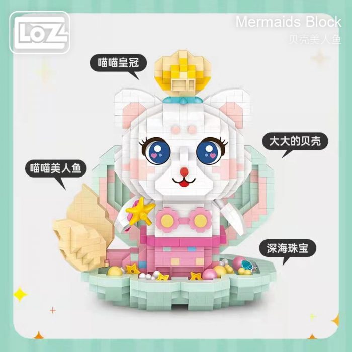 LOZ Lizhi micro particle building block shell mermaid difficult cartoon assembly model toy 1 - LOZ Blocks Store