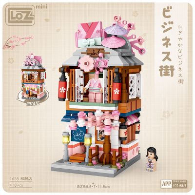 LOZ Mini small particle building blocks assembling toy puzzle mini Japanese shop street view kimono shop 3 - LOZ Blocks Store