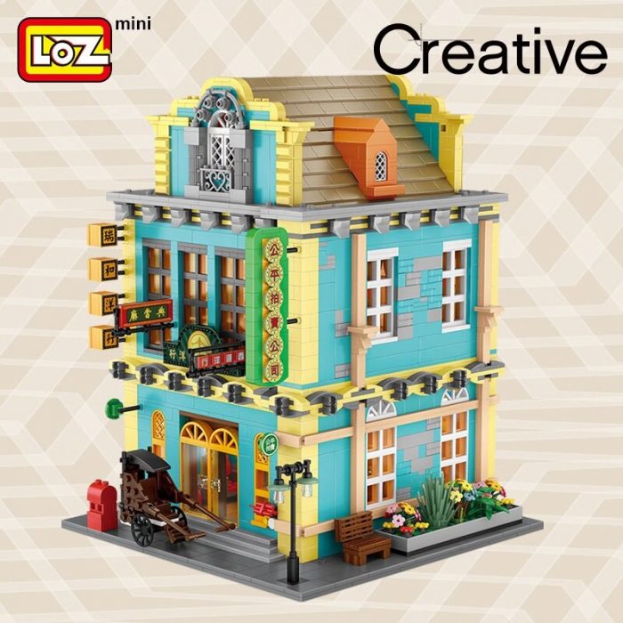 LOZ Ruihe Foreign Company Republic of China Auction House Old Shanghai Republic of China Style Buildings 3 - LOZ Blocks Store