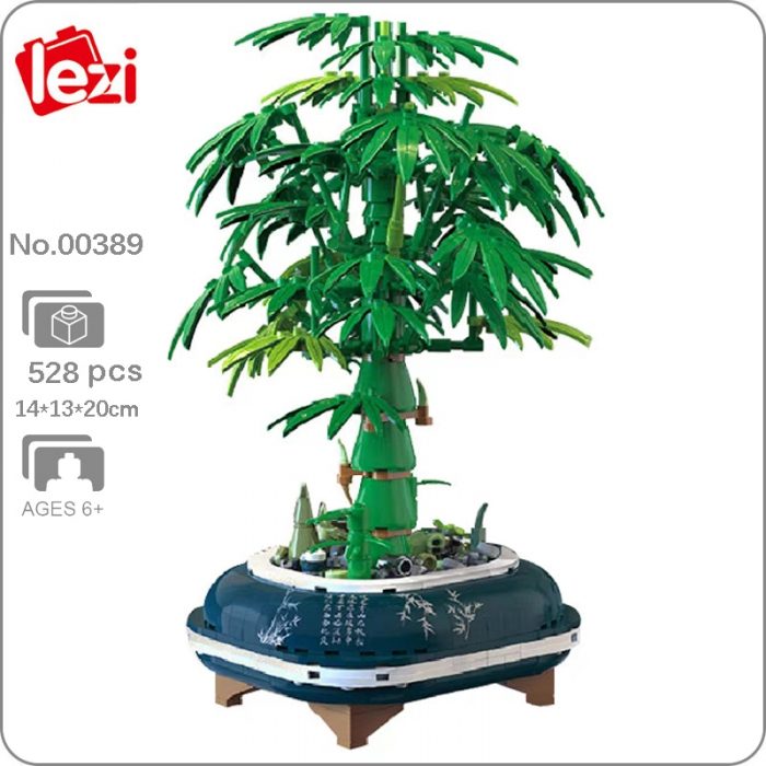 Lezi 00389 Eternal Herb Plant Safety Lucky Bamboo Shoot Bonsai Pot DIY Mini Blocks Bricks Building - LOZ Blocks Store