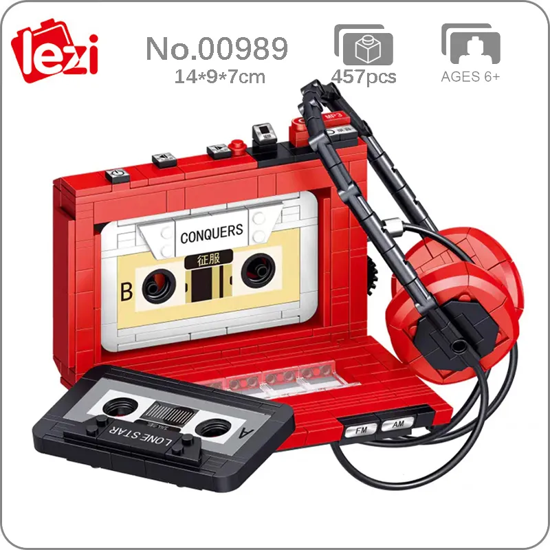 Lezi 00989 Music Tape Recorder Song Radio Earphone Headphone Machine 3D Mini Blocks Bricks Building Toy - LOZ Blocks Store