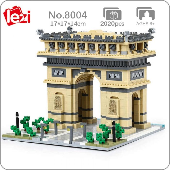 Lezi 8004 World Architecture Paris Triumphal Arch Gate Square Mini Diamond Blocks Bricks Building Toy For - LOZ Blocks Store