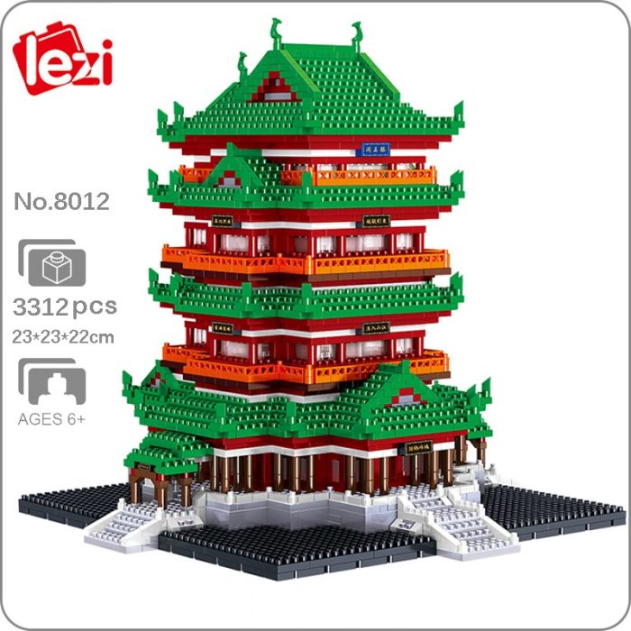 Lezi 8012 World Architecture Tengwang Pavilion Ancient Tower 3D Mini Diamond Blocks Bricks Building Toy For - LOZ Blocks Store