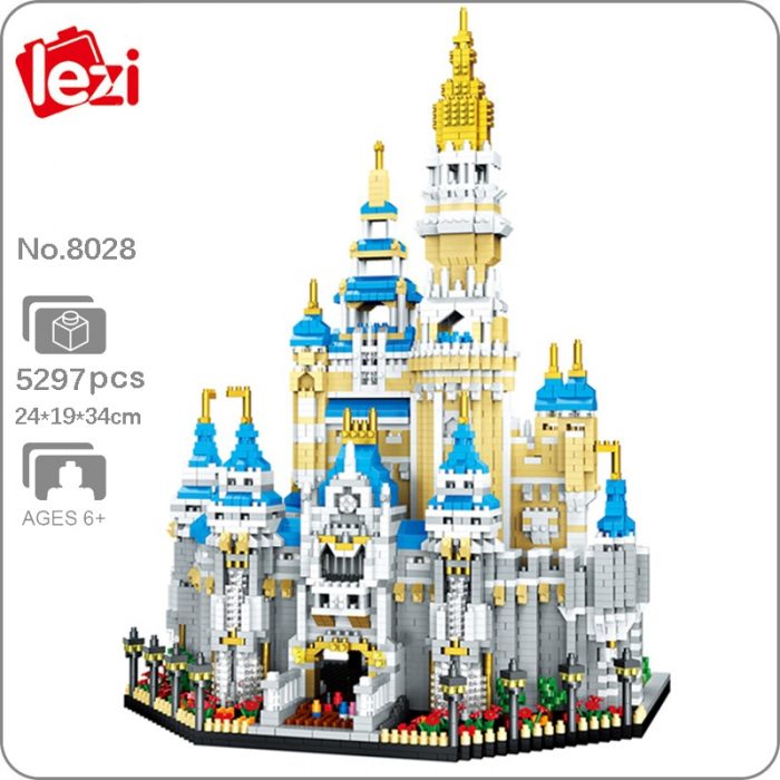 Lezi 8028 World Architecture Amusement Park Castle Tower Garden Mini Diamond Blocks Bricks Building Toy For - LOZ Blocks Store