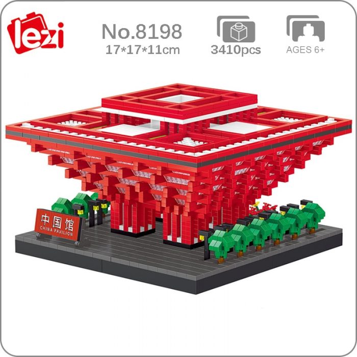 Lezi 8198 World Architecture China National Pavilion Palace DIY Mini Diamond Blocks Bricks Building Toy For - LOZ Blocks Store