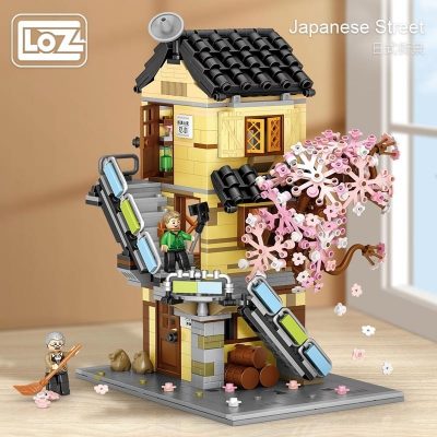 Loz Japanese Street View Building Blocks Fruit Shop Ramen Restaurant Residential Building Large Building Difficult Adult 2 - LOZ Blocks Store