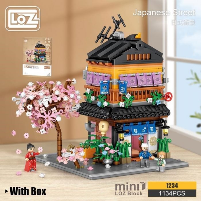 Loz Japanese Street View Building Blocks Fruit Shop Ramen Restaurant Residential Building Large Building Difficult Adult 5 - LOZ Blocks Store