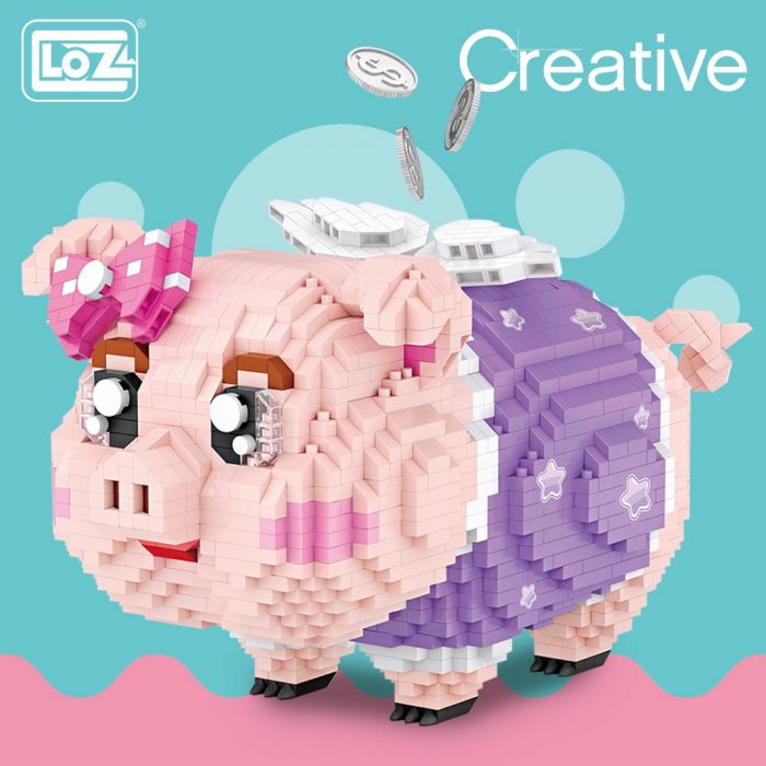 New LOZ Diamond Blocks Piggy Bank Pig Toys Children Building Blocks Model Micro Bricks Educational Creative - LOZ Blocks Store