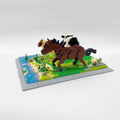 PZX 6627 Animal World Cow Horse Lamb Sheep Flower River 3D DIY Mini Diamond Blocks Bricks 3 - LOZ Blocks Store