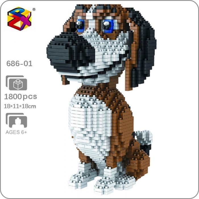 PZX 686 01 Animal World Beagle Hound Hunting Dog Pet Doll Model Mini Diamond Blocks Bricks - LOZ Blocks Store