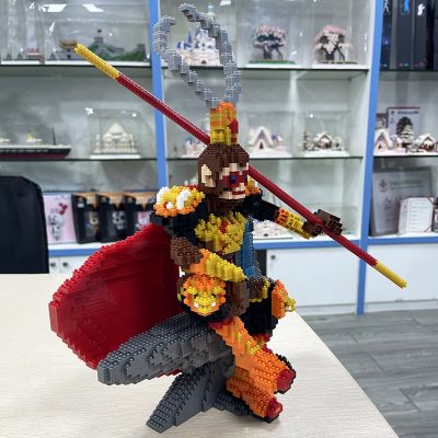 PZX 8842 Journey To The West Monkey King Animal Hero Doll Throne DIY Mini Diamond Blocks 2 - LOZ Blocks Store