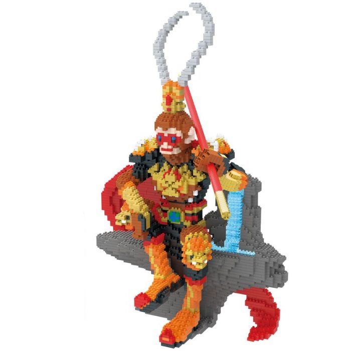 PZX 8842 Journey To The West Monkey King Animal Hero Doll Throne DIY Mini Diamond Blocks 5 - LOZ Blocks Store