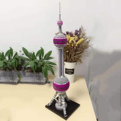 PZX 9921 World Architecture Oriental Pearl Radio TV Tower DIY Mini Diamond Blocks Bricks Building Toy 5 - LOZ Blocks Store