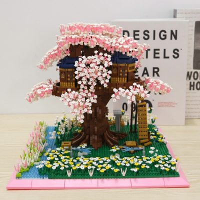 PZX 9928 World Architecture Sakura Tree House Flower Garden DIY Mini Diamond Blocks Bricks Building Toy 2 - LOZ Blocks Store