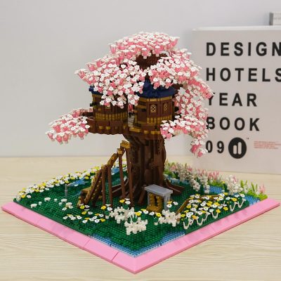 PZX 9928 World Architecture Sakura Tree House Flower Garden DIY Mini Diamond Blocks Bricks Building Toy 3 - LOZ Blocks Store