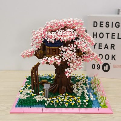 PZX 9928 World Architecture Sakura Tree House Flower Garden DIY Mini Diamond Blocks Bricks Building Toy 4 - LOZ Blocks Store