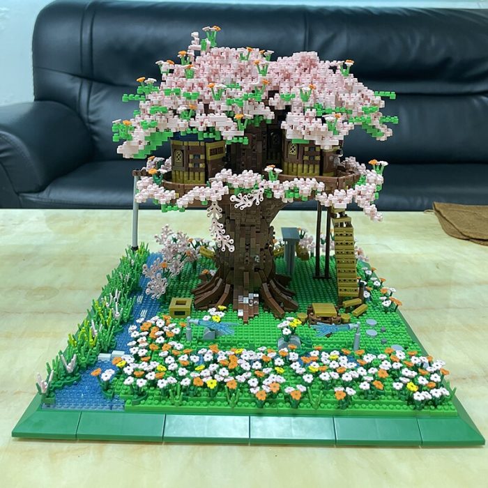 PZX 9929 World Architecture Sakura Tree House Garden Flower River 3D Mini Diamond Blocks Bricks Building 2 - LOZ Blocks Store