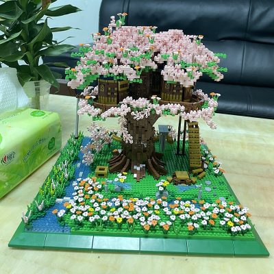 PZX 9929 World Architecture Sakura Tree House Garden Flower River 3D Mini Diamond Blocks Bricks Building 3 - LOZ Blocks Store