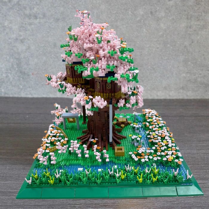 PZX 9929 World Architecture Sakura Tree House Garden Flower River 3D Mini Diamond Blocks Bricks Building 5 - LOZ Blocks Store