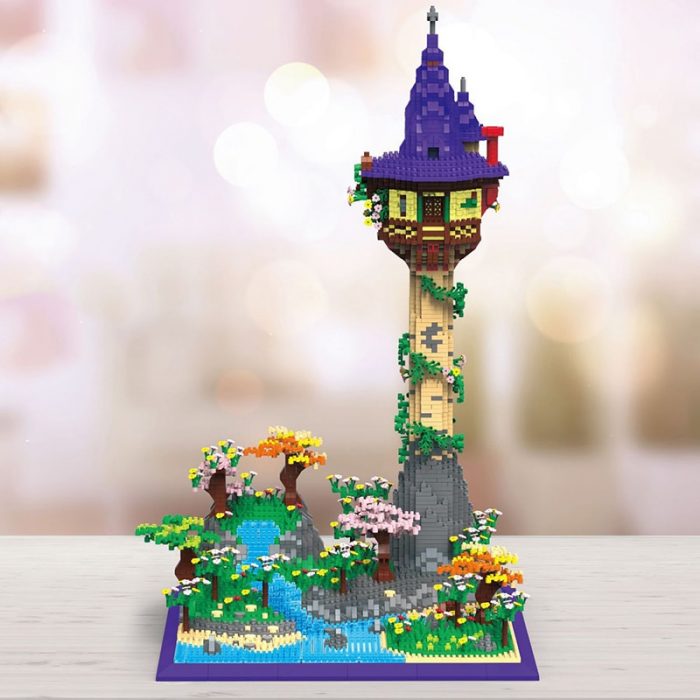 PZX 9932 World Architecture Magic Castle Cliff Lighthouse Tower Lake Garden Mini Diamond Blocks Bricks Building 1 - LOZ Blocks Store