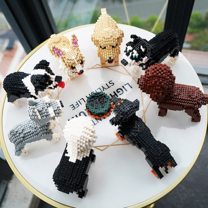 PZX Schnauzer Dachshund Husky Collie Sheepdog Corgi Teddy Dog Pet Animal DIY Mini Diamond Blocks Bricks 2 - LOZ Blocks Store