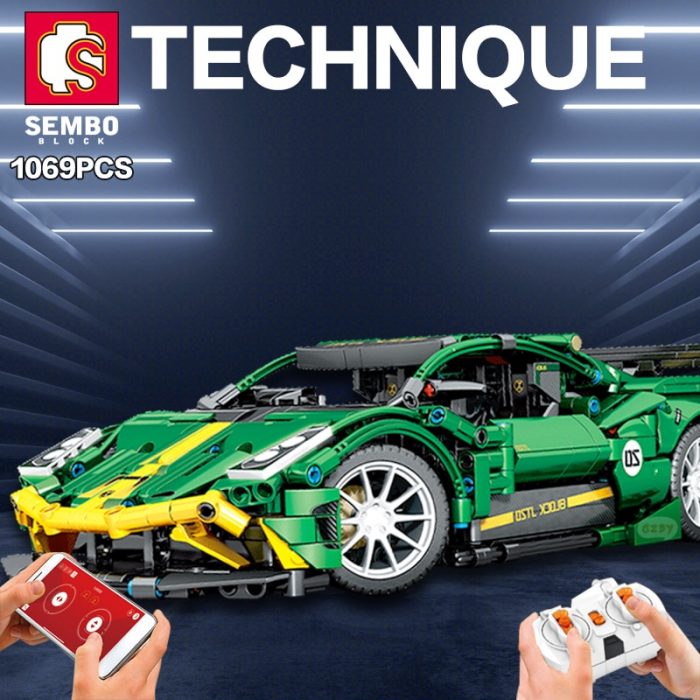 SEMBO BLOCK 1069pcs TECHNICAL RC Car Building Blocks Super Green Car Toys Brick Remote Control Supercars - LOZ Blocks Store