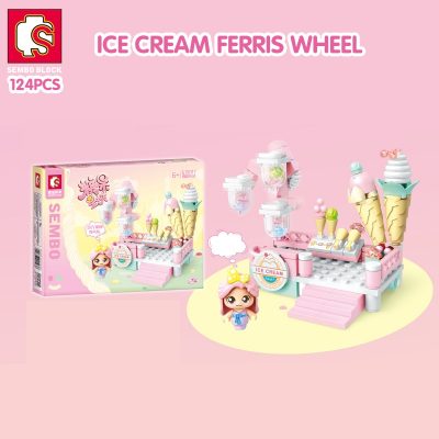 SEMBO BLOCK 4 Style Candy Shop Toys Building Block DIY Ferris Wheel Rotation DIY Cake Model 2 - LOZ Blocks Store