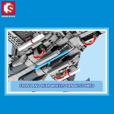 SEMBO BLOCK 889PCS J 16D Aerospace Aircraft Military Building Blocks DIY Airplane Toys Gifts Adult Child 3 - LOZ Blocks Store