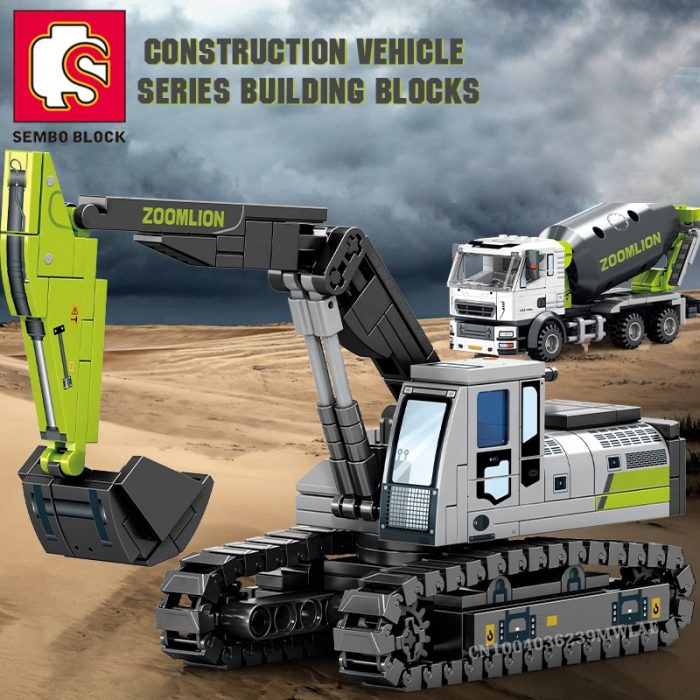 SEMBO BLOCK City Engineering Construction Building Blocks Excavator Bulldozer Crane Dump Truck Bricks DIY Child Toys 2 - LOZ Blocks Store